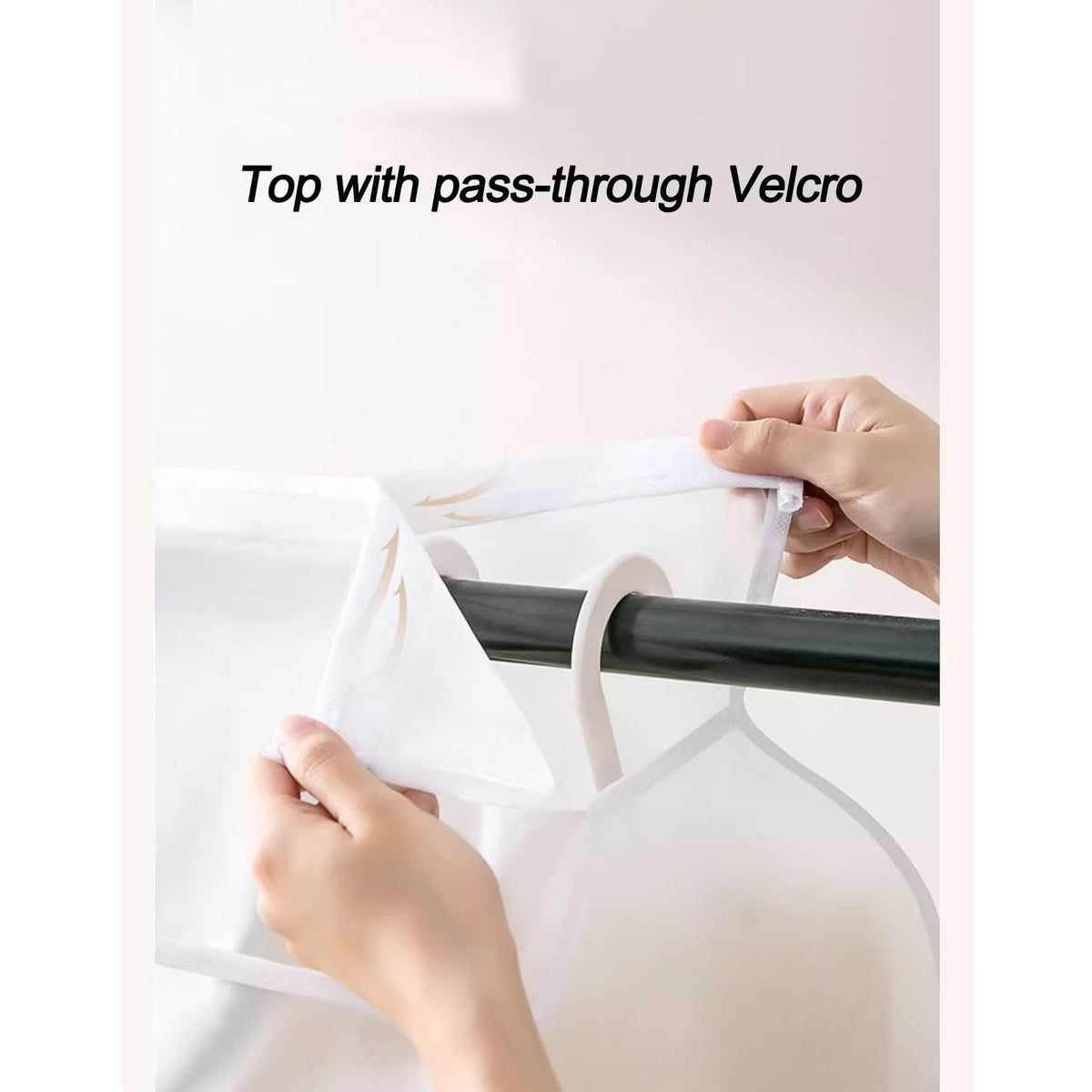 50'' Garment Bags for Hanging Clothes, Large Translucent Frosted Garment Rack Cover Bags Clothing Storage Bag with Zipper