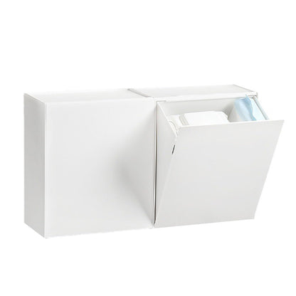 Wall Mounted Storage Box Flip Lid Design Space Saving Large Capacity Wall Mounted Storage Organizer Box for Cotton Swab