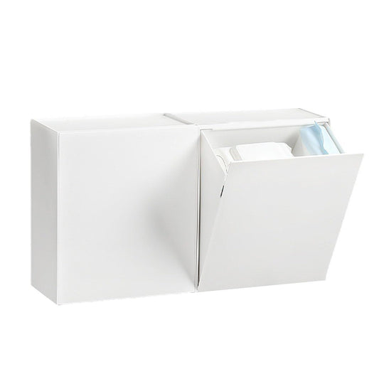 Wall Mounted Storage Box Flip Lid Design Space Saving Large Capacity Wall Mounted Storage Organizer Box for Cotton Swab
