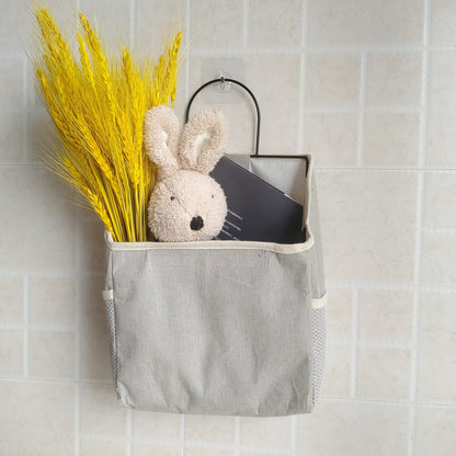 2 pc Wall Hanging Storage Bag, Hanging Organizer Bag with Sticky Hook, Wall Organizer for Dormitory Bathroom Bedroom Kitchen
