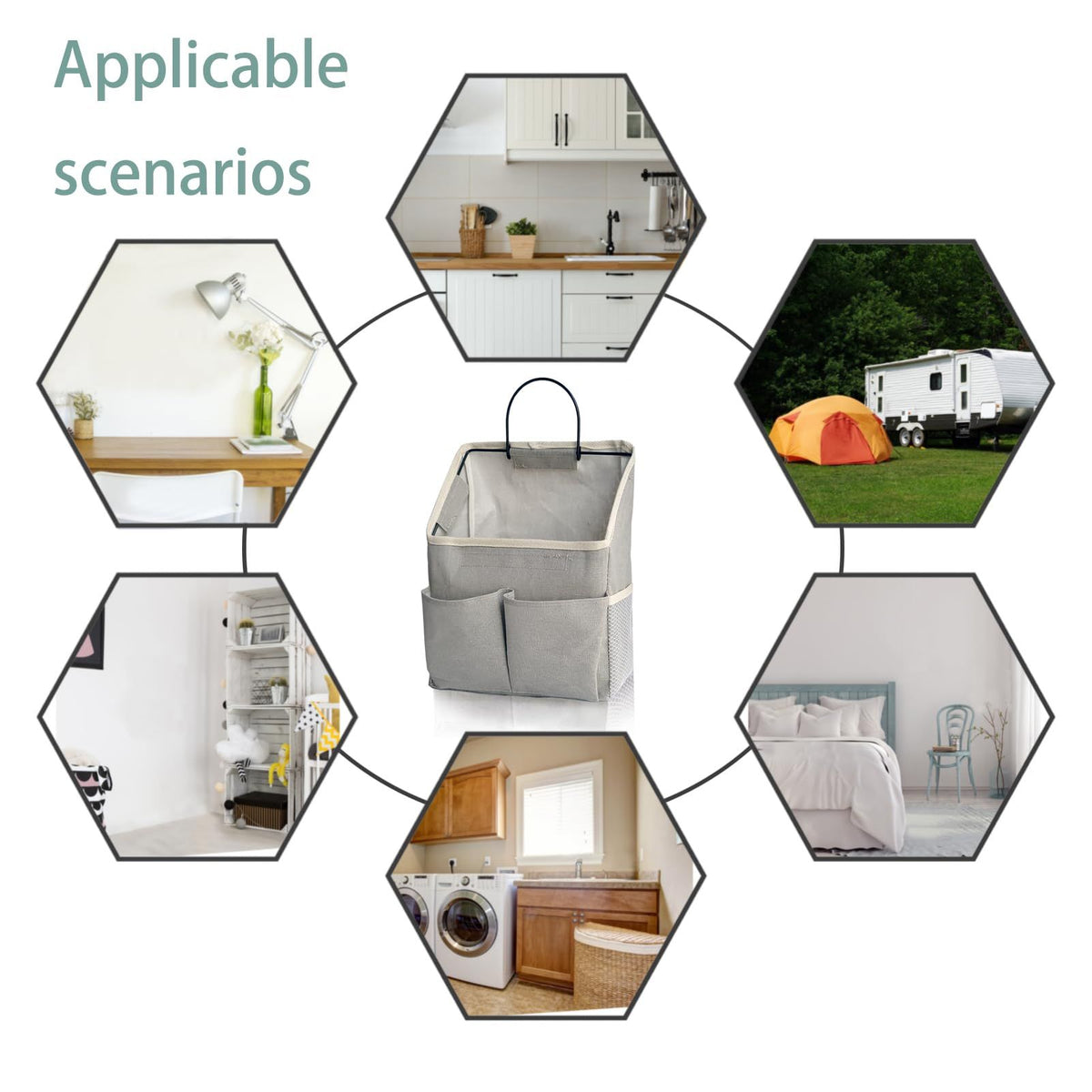 2 pc Wall Hanging Storage Bag,Wall Hanging Organizer bags with Pockets, Wall Organizer Storage for Dormitory Bathroom Bedroom