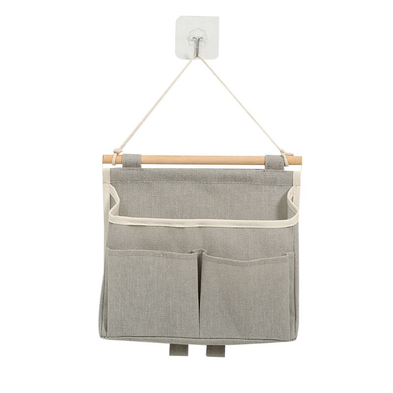 2Pcs Over Door Hanging Storage Bags Wall Mount Hangable Organizer， Waterproof Linen Cotton Fabric Living Room Bedroom Bathroom
