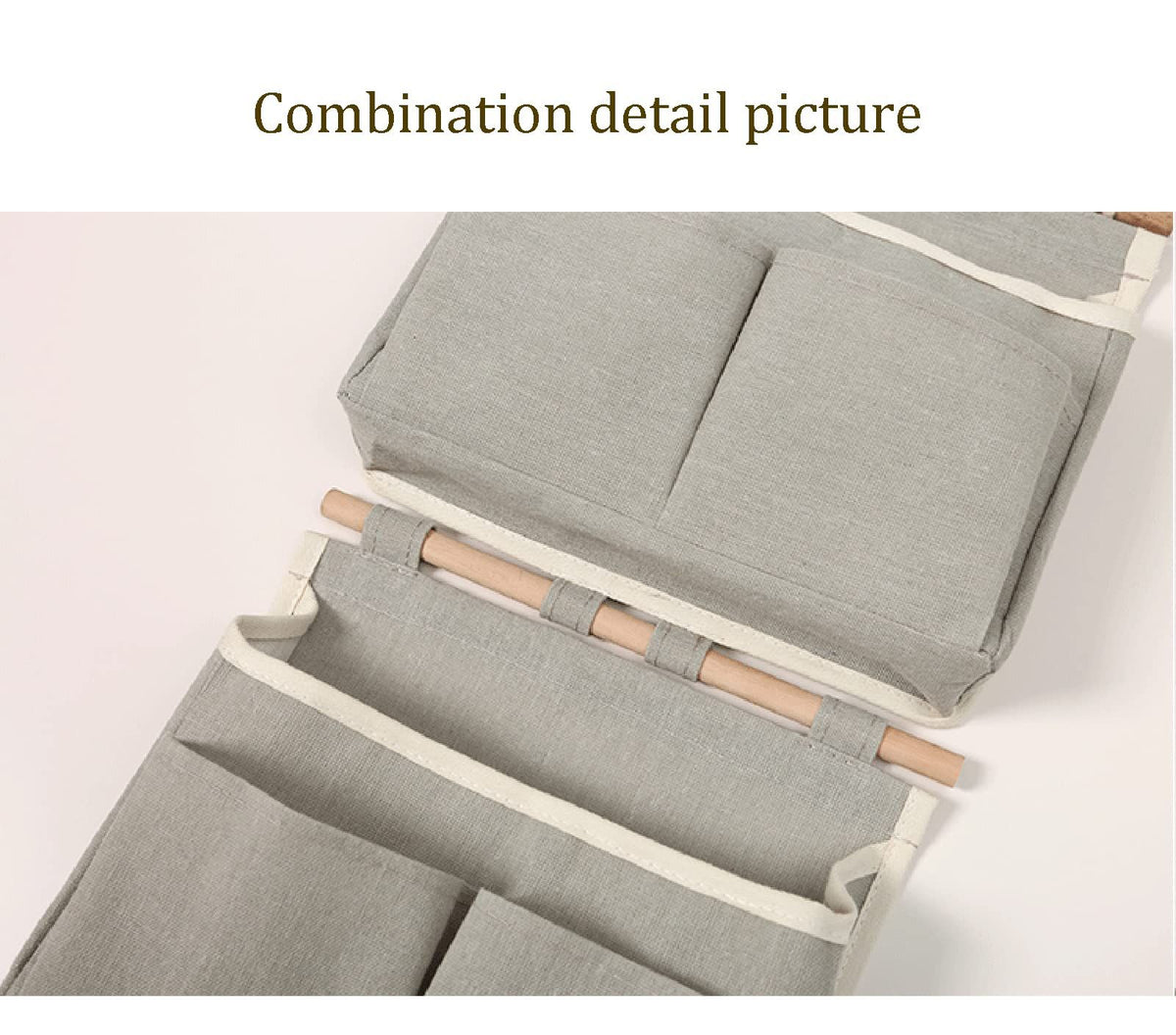 2Pcs Over Door Hanging Storage Bags Wall Mount Hangable Organizer， Waterproof Linen Cotton Fabric Living Room Bedroom Bathroom