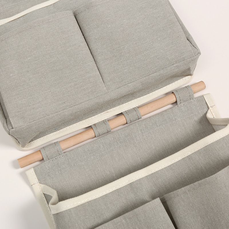 2Pcs Over Door Hanging Storage Bags Wall Mount Hangable Organizer， Waterproof Linen Cotton Fabric Living Room Bedroom Bathroom