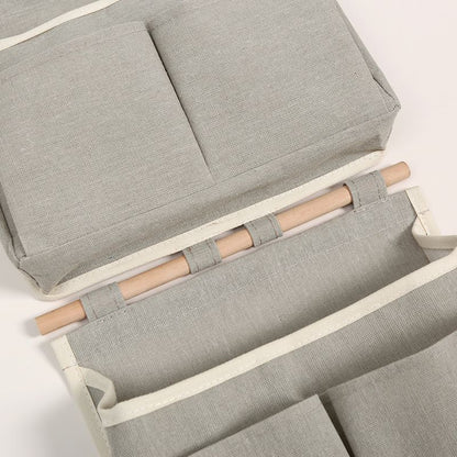 2Pcs Over Door Hanging Storage Bags Wall Mount Hangable Organizer， Waterproof Linen Cotton Fabric Living Room Bedroom Bathroom