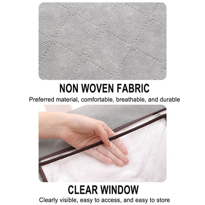 Large Capacity Clothes Storage Bag - Non-woven Clothes Quilt Storage Bag - Foldable Wardrobe Storage With Sturdy Zipper