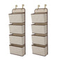 Children 4 Pocket Over The Door Hanging Organizer - 2 Pack, Easy Storage/Organization Solution - Versatile and Accessible, Beige