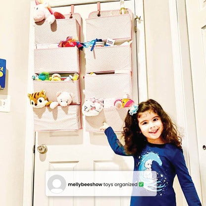 Children 4 Pocket Over The Door Hanging Organizer - 2 Pack, Easy Storage/Organization Solution - Versatile and Accessible, Beige