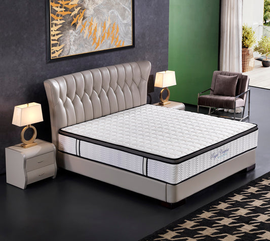 Ergopedic Mattress 5 Zone Latex Pocket Spring Mattress In A Box 30cm - Queen - White Grey Black - Furniture > Bedroom >