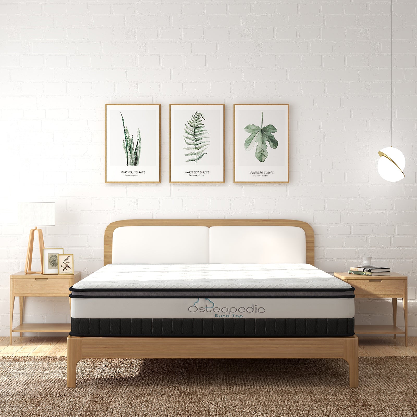 Osteopedic Euro Top Mattress Pocket Spring Medium Firm Hybrid Design Bed 30CM - King - White - Fashion > Women’s