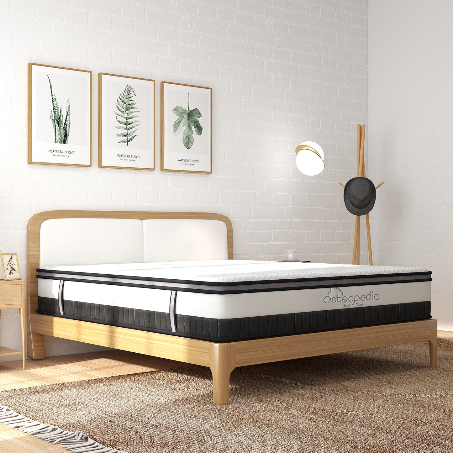 Osteopedic Euro Top Mattress Pocket Spring Medium Firm Hybrid Design Bed 30CM - King - White - Fashion > Women’s