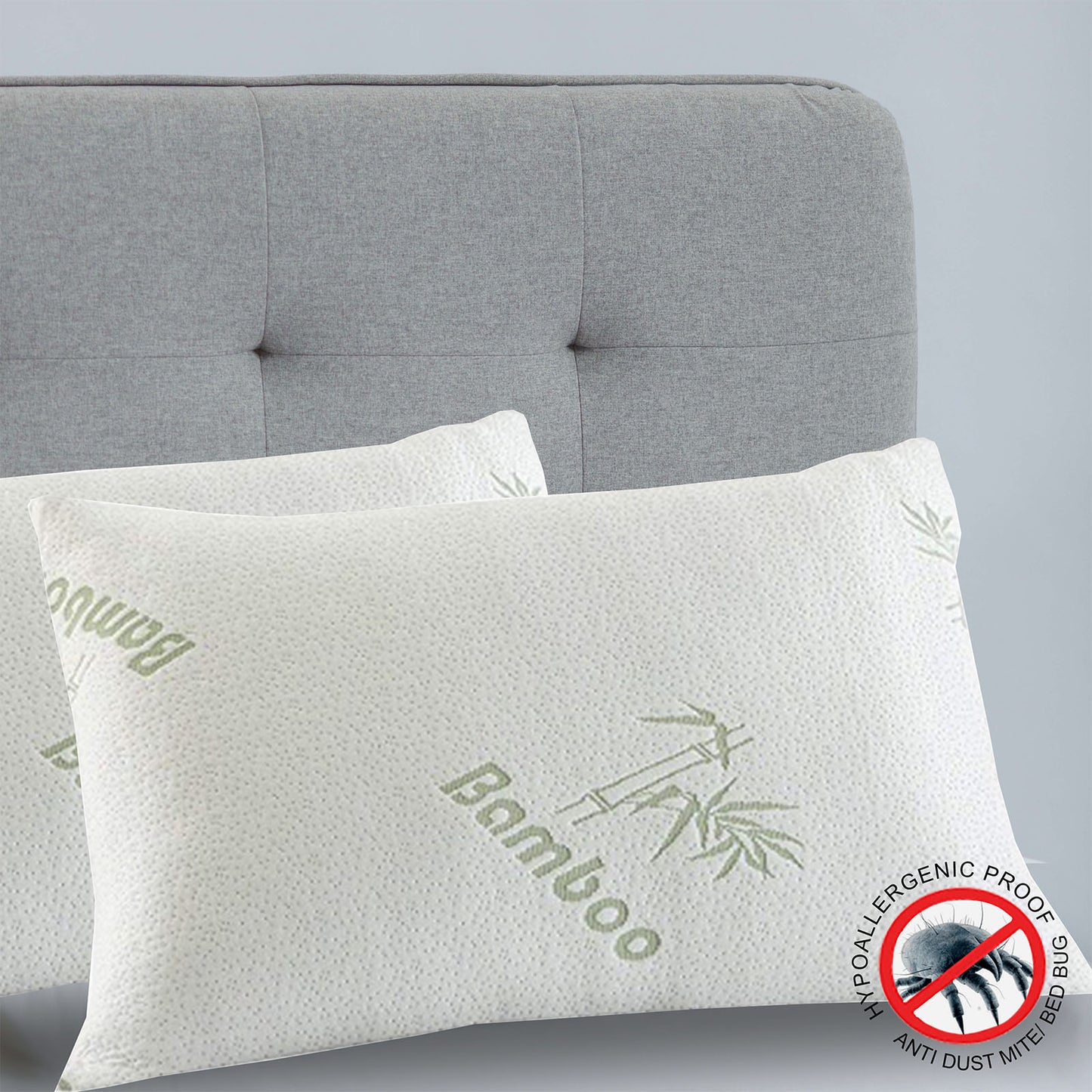 Royal Comfort Luxury Bamboo Covered Memory Foam Pillow Twin Pack Hypoallergenic Home & Garden > Bedding > Pillows