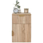 PORTO BEDSIDE TABLE - NATURAL OAK - SLIM - PULL BRASS