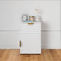 PORTO BEDSIDE TABLE - WHITE - SLIM - PULL BRASS