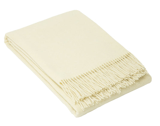 Oxford Throw - Merino Wool Blend - Ivory - Home & Garden > Decor