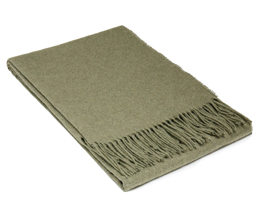 Paddington Throw - Fine Wool Blend - Olive - Home & Garden > Decor