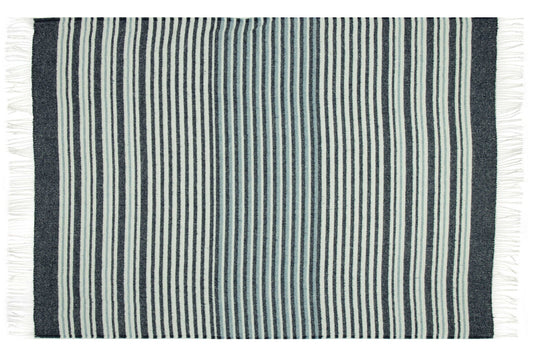 Richmond Throw - Reclaimed Wool Blend - Navy