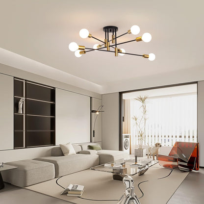 Modern Black Gold Ceiling Light 8 Lights - Home & Garden > Lighting > Ceiling Lights