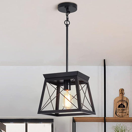 Farmhouse Pendant Light Rustic Lantern Chandelier Black - Home & Garden > Lighting > Lighting Accessories