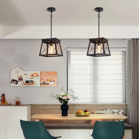 Farmhouse Pendant Light Rustic Lantern Chandelier Black - Home & Garden > Lighting > Lighting Accessories