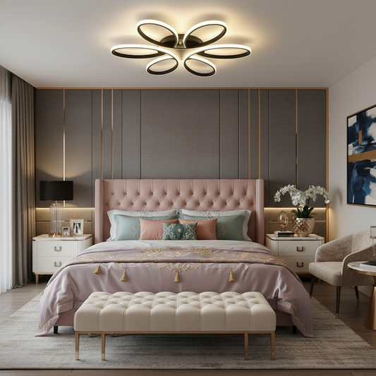 Modern Led Chandelier Flush Mount Lamp Remote Control (60cm)