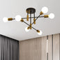 Mid Century Chandelier Modern 6-Light Black & Gold - Home & Garden > Lighting > Night Lights & Ambient Lighting