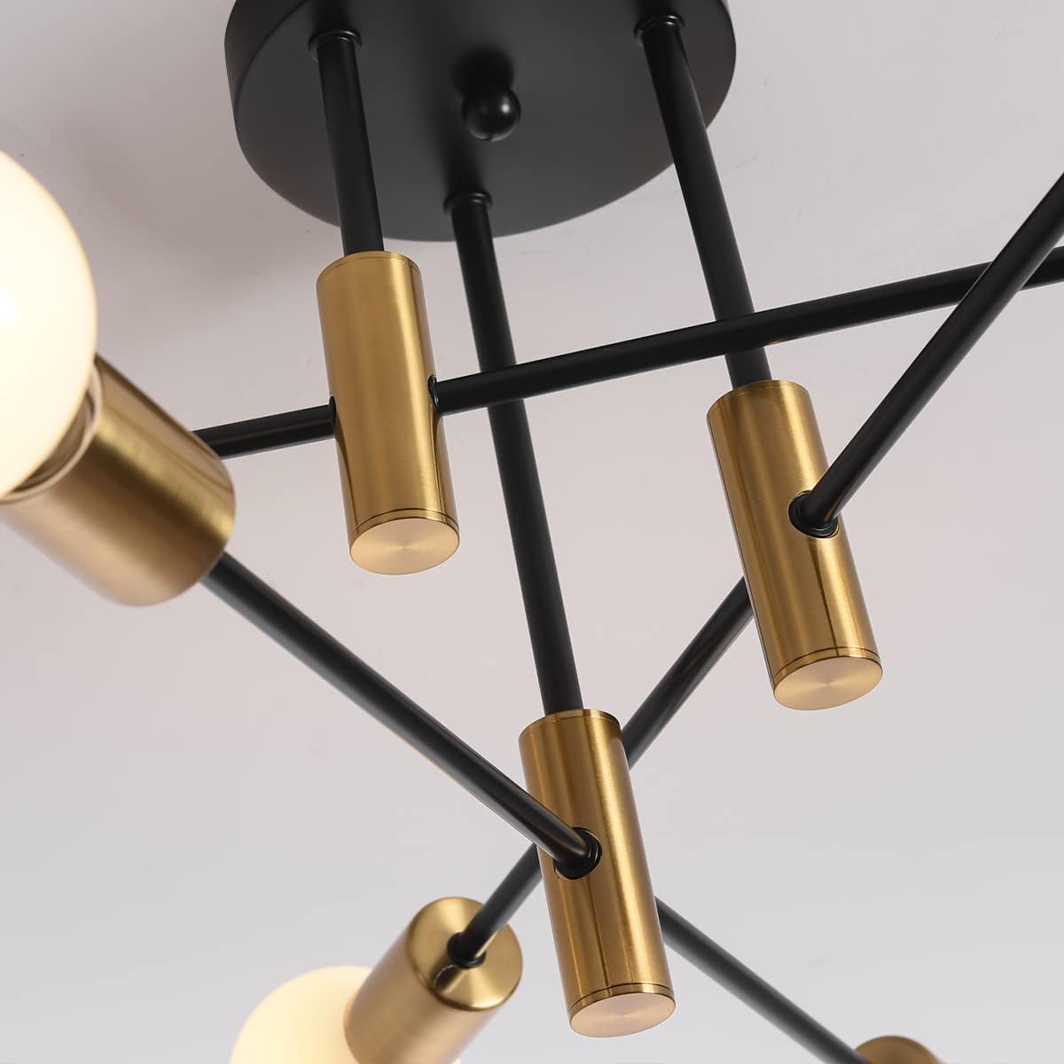 Mid Century Chandelier Modern 6-Light Black & Gold - Home & Garden > Lighting > Night Lights & Ambient Lighting