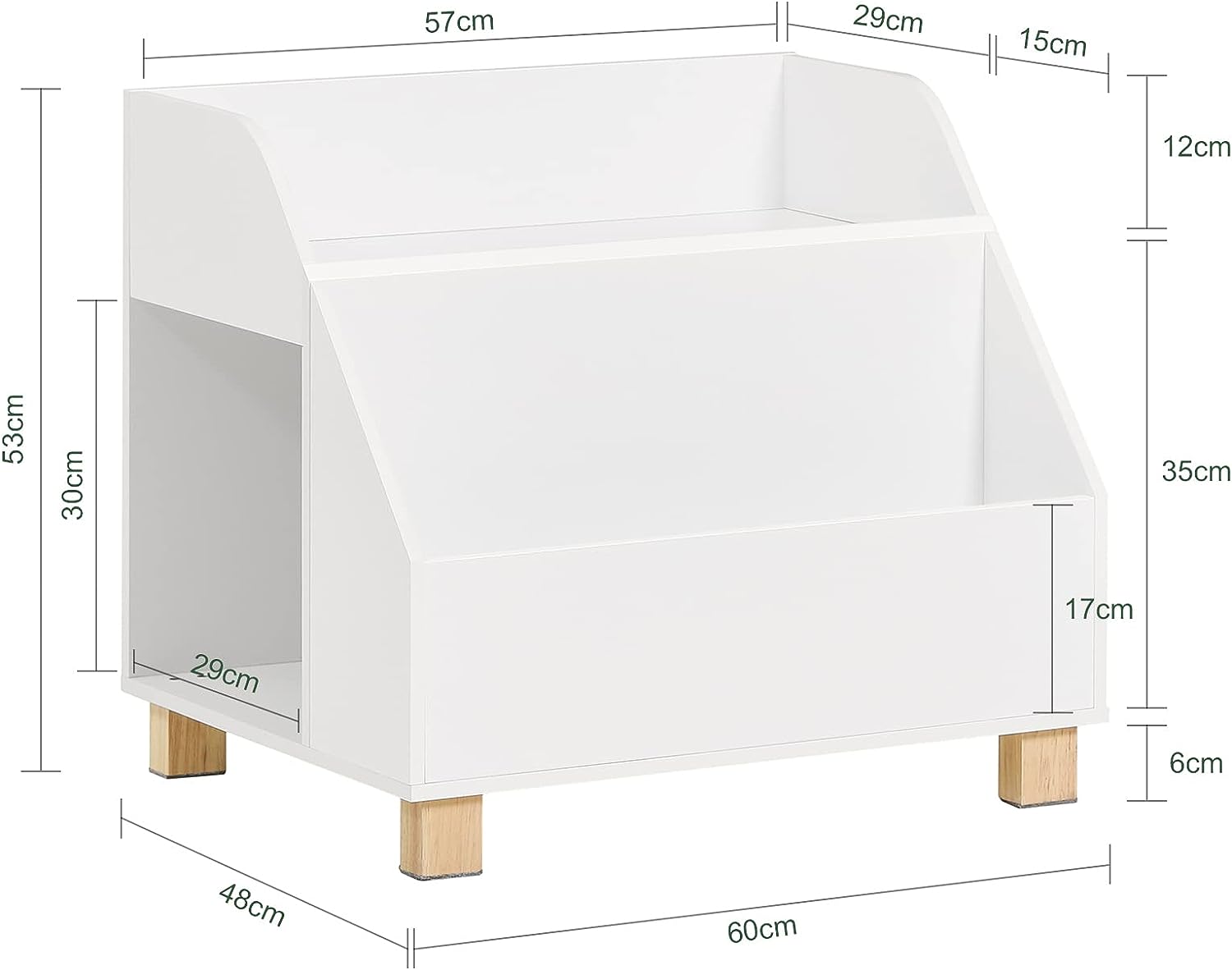 Kids Storage Bookcase 3 Compartments White Baby & Kids > Kid’s Furniture > Kid’s Bookcases & Shelves