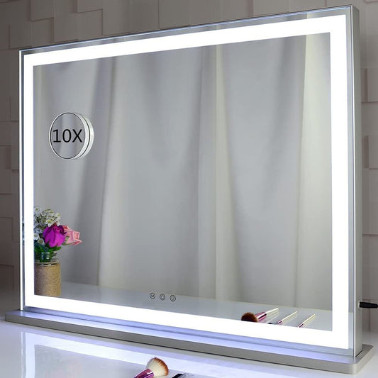 Hollywood LED Makeup Mirror with Smart Touch Control and 3 Colors Dimmable Light (72 x 56 cm) - Health & Beauty >