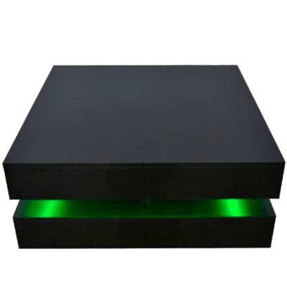 Modern Large High Gloss Coffee Table With LED Lights Black - Furniture > Living Room > Coffee Tables