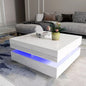 Modern Large High Gloss Coffee Table With LED Lights White - Furniture > Living Room > Coffee Tables