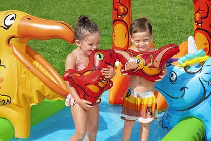 190L Jurassic Splash Water Play Centre, Bright Dinosaur Theme with Slide