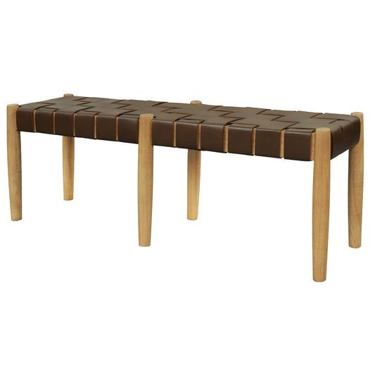 Elliot Leather Bench (Natural)