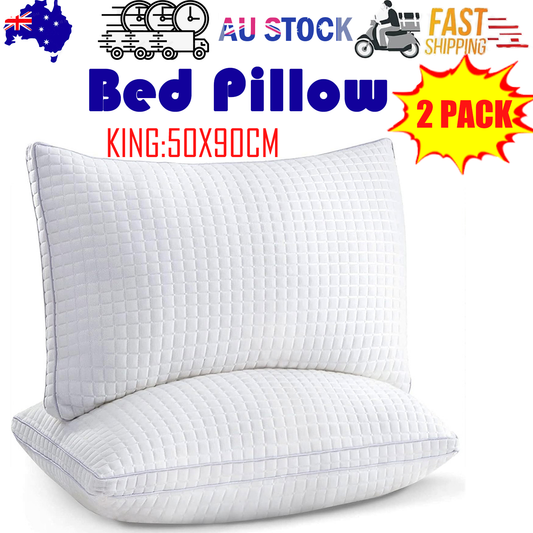 2xKing Quality Pillows Cotton Hotel Adjustable Home Pillows Down Alternative Pillows - Home & Garden > Bedding > Pillows