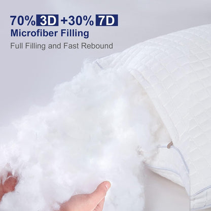 2xKing Quality Pillows Cotton Hotel Adjustable Home Pillows Down Alternative Pillows - Home & Garden > Bedding > Pillows