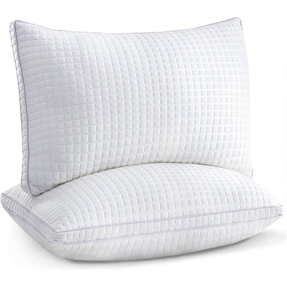 2xQueen Quality Pillows Cotton Hotel Adjustable Home Pillows Down Alternative Pillows - Home & Garden > Bedding >