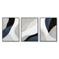 Wall Art 100cmx150cm Abstract Navy Blue 3 Sets Black Frame Canvas