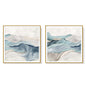 Wall Art 40cmx40cm Blue Mountain 2 Sets Gold Frame Canvas