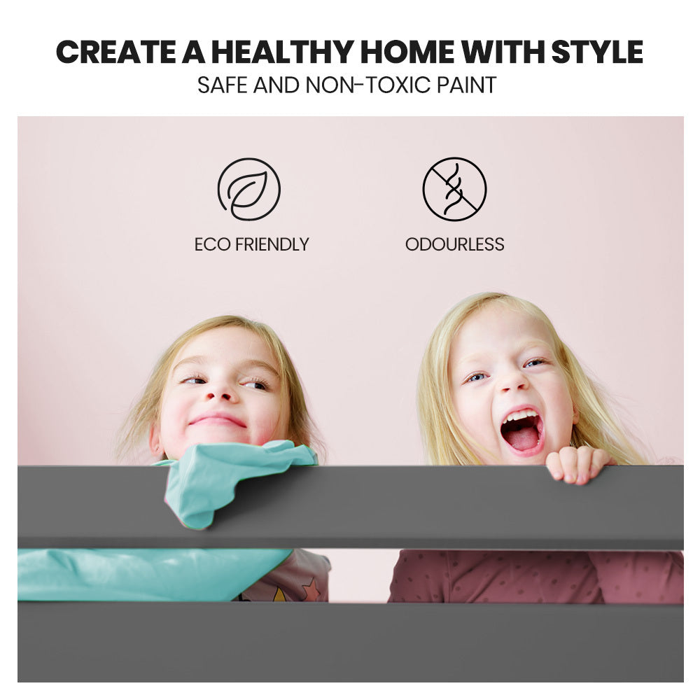 Kingston Slumber Bunk Bed Triple Wooden Single Over Double Beds for Kids Solid Pine Wood Convertible Design Grey