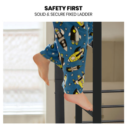 Kingston Slumber Metal Single over Double Bunk Bed Frame Dark Matte Grey Furniture > Bedroom > Beds & Bed Frames