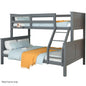 Kingston Slumber Triple Wooden Single Over Double Bunk Bed Frame for Kids Convertible Design Grey - Furniture > Bedroom