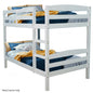 KINGSTON SLUMBER Single Bunk Bed Frame Solid Pine 2-in-1 Modular Design White - Furniture > Bedroom > Beds & Bed Frames