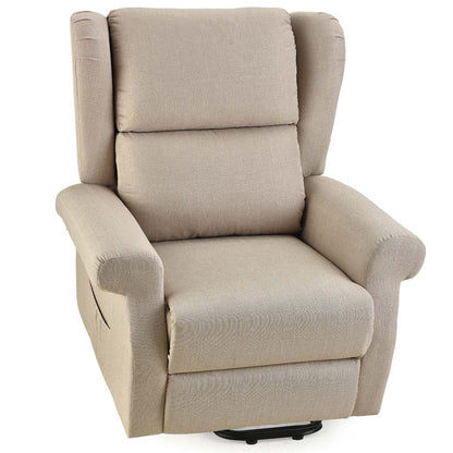 FORTIA Electric Recliner Lift Heat Chair for Elderly Massage Heat Therapy Aged Care Beige Furniture > Bar Stools &