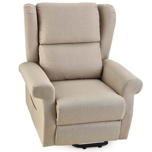FORTIA Electric Recliner Lift Heat Chair for Elderly Massage Heat Therapy Aged Care Beige Furniture > Bar Stools &