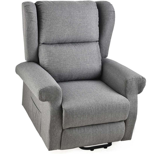 FORTIA Electric Recliner Lift Heat Chair for Elderly Massage Heat Therapy Aged Care Grey - Furniture > Bar Stools &