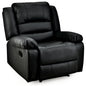 FORTIA Luxury Recliner Lounge Chair Single Faux Leather Armchair for Home Theatre Cinema Elderly Black - Furniture >