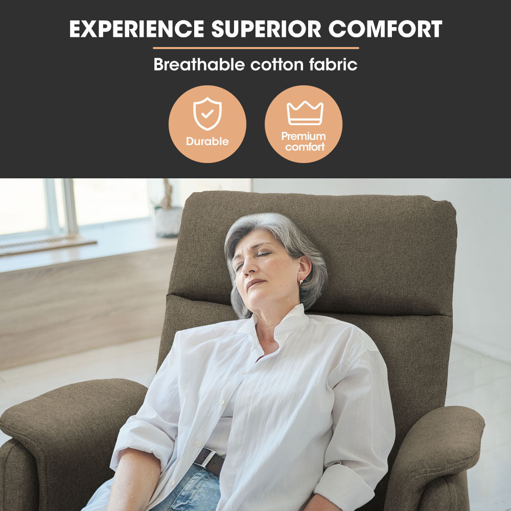 FORTIA Electric Armchair Recliner Single Fabric Chair Biege - Furniture > Bar Stools & Chairs > Arm Chairs & Recliners