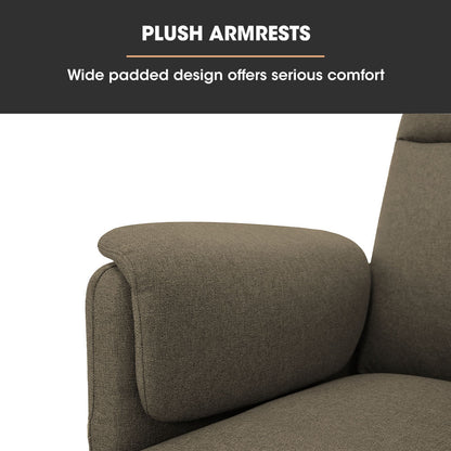 FORTIA Electric Armchair Recliner Single Fabric Chair Biege - Furniture > Bar Stools & Chairs > Arm Chairs & Recliners