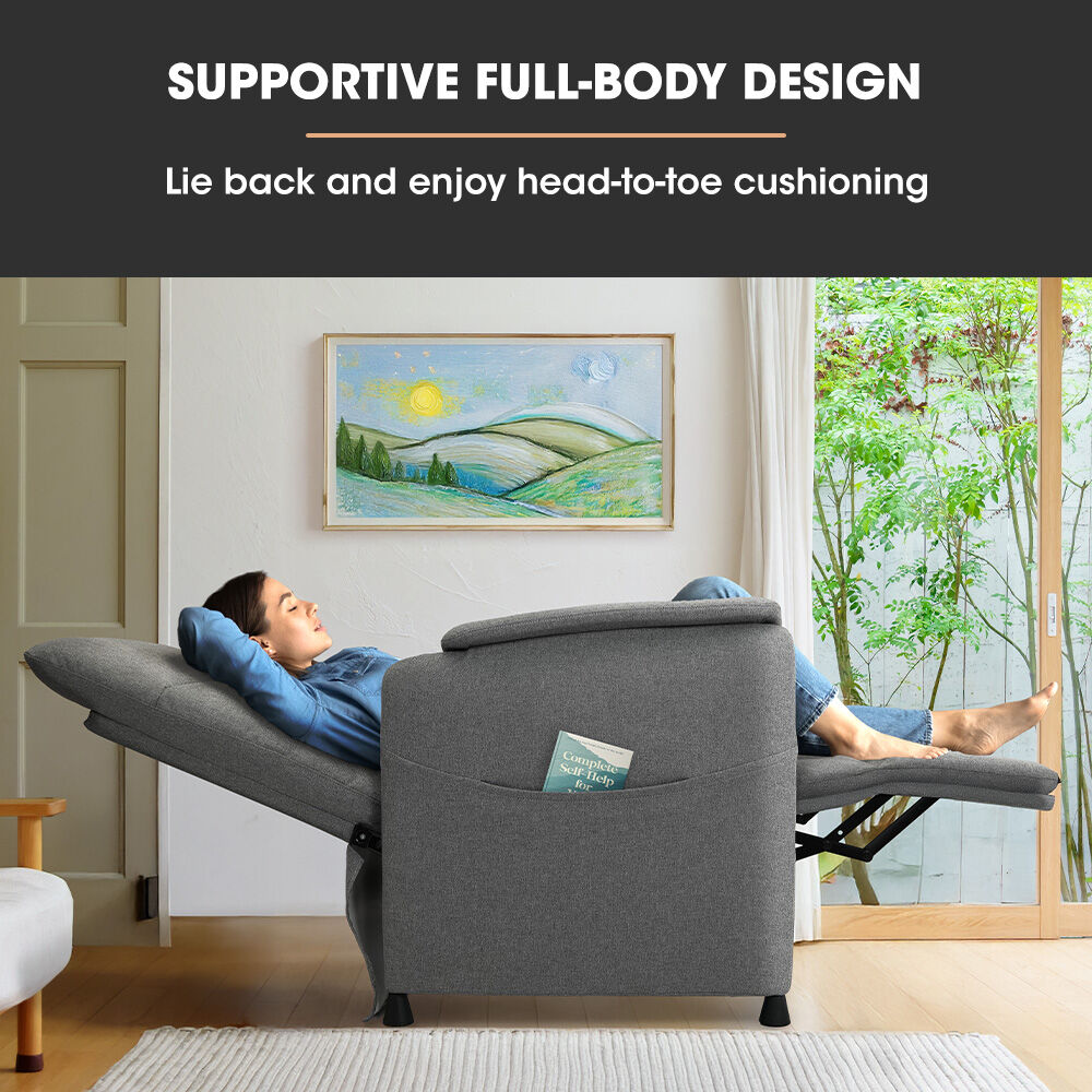 FORTIA Electric Armchair Recliner Single Fabric Chair Grey - Furniture > Bar Stools & Chairs > Arm Chairs & Recliners