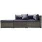 LONDON RATTAN 3 Seater Modular Outdoor Lounge Setting incl. Ottoman Grey - Furniture > Outdoor > Outdoor Sofas & Lounge